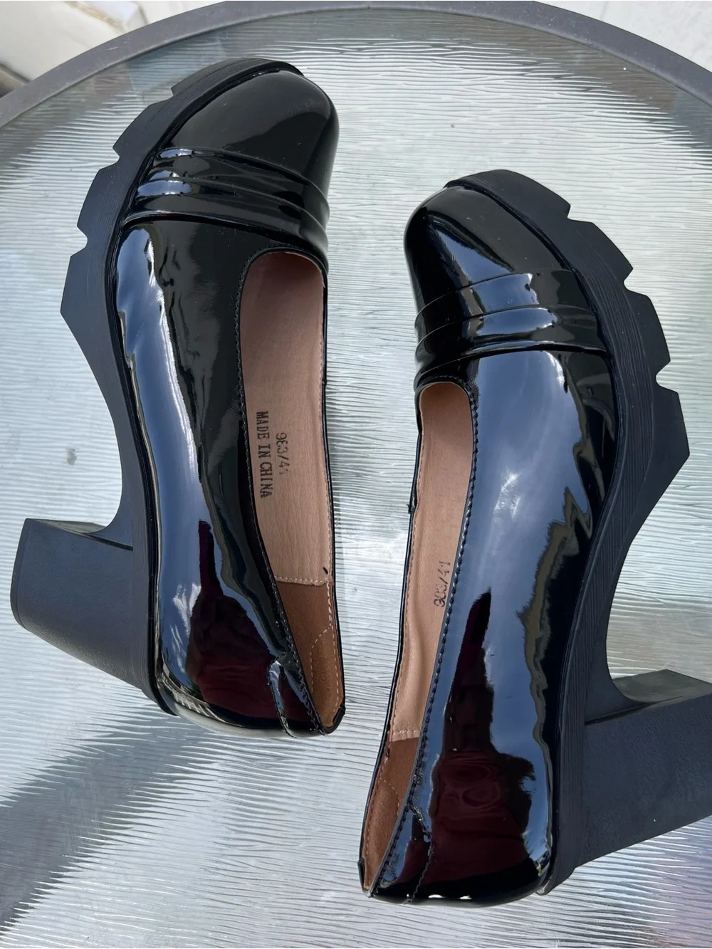 Black Patent Leather Women's Platform